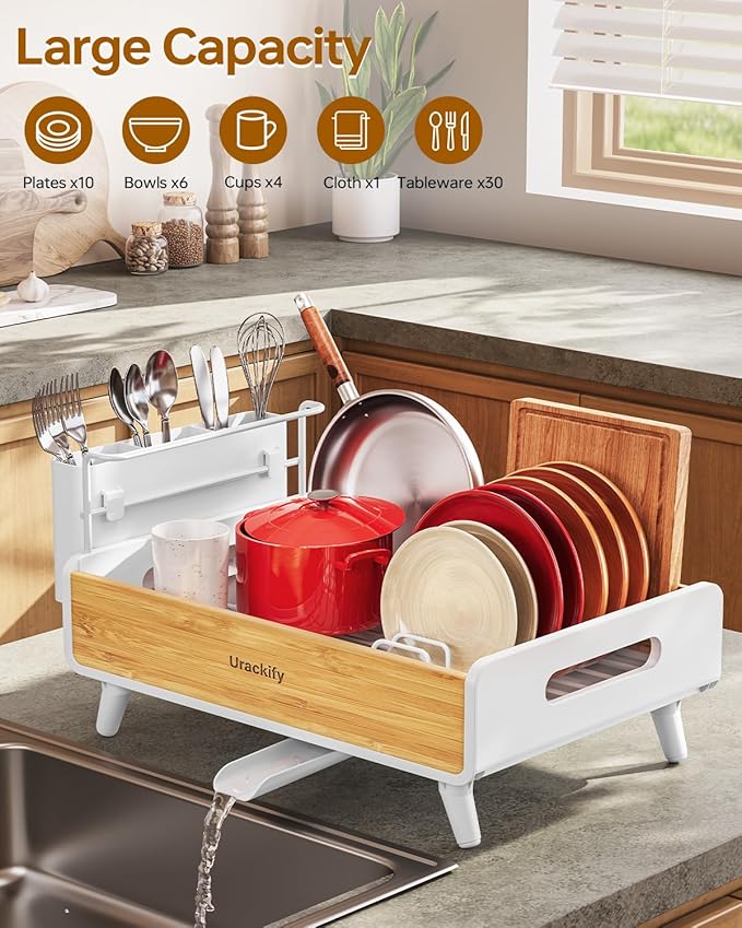 Urackify Bamoboo Dish Drying Rack - Image 2