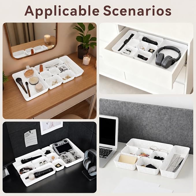8-Piece Felt Drawer Organizer Set in 4-Sizes, Made from Eco-Friendly Material - Image 7