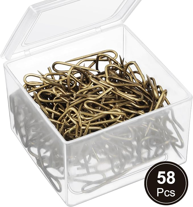 Outus 58 Pack Metal Curtain Hooks Pin On Drapery Hooks 1.2 x 1 Inch - Image 4