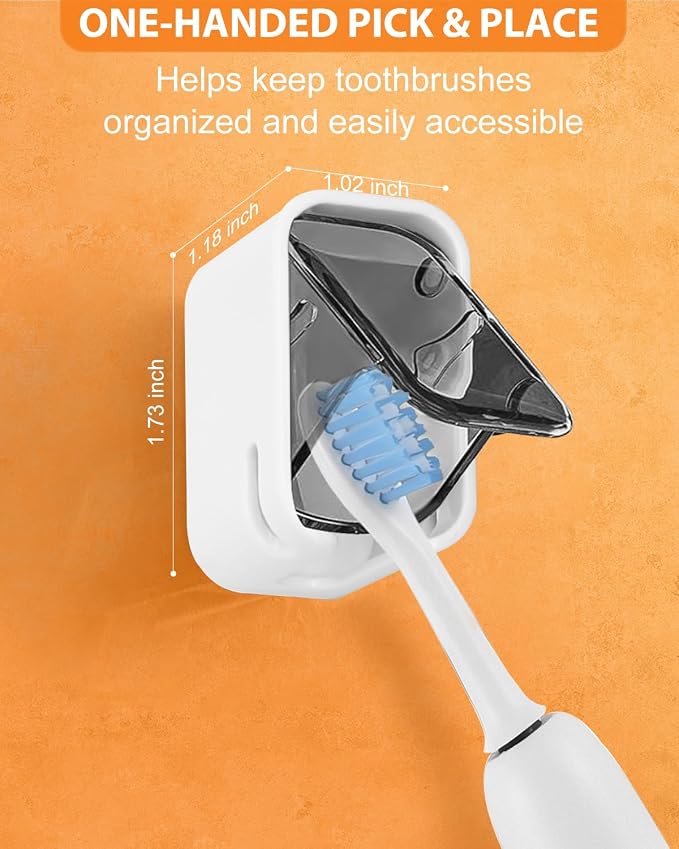 4 Pack Adhesive Wall Mount Toothbrush Holder - Image 4