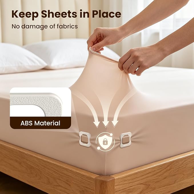 4PC-Bed Sheet Holders, Secure Bed Sheets, ABS Material, One-Time Installation | - Image 2