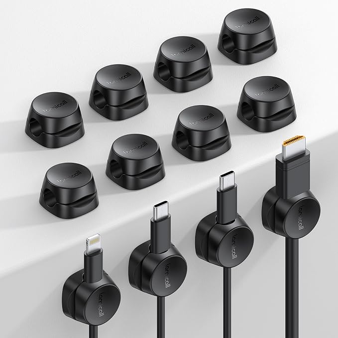Lamicall 12 Pack Spring Cord Organizer Clips, Cable Management by Lamicall