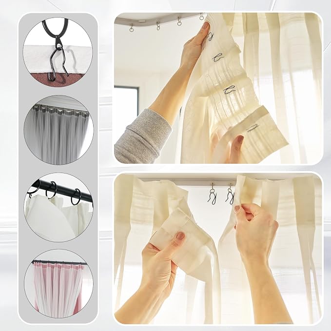 Curtain Hooks 100 pcs 1.2 inch Metal Drapery Pin Hooks - Image 5