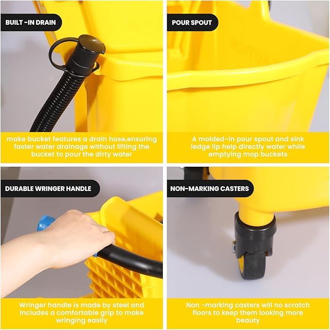35Qt Commercial Mop Bucket - Image 4