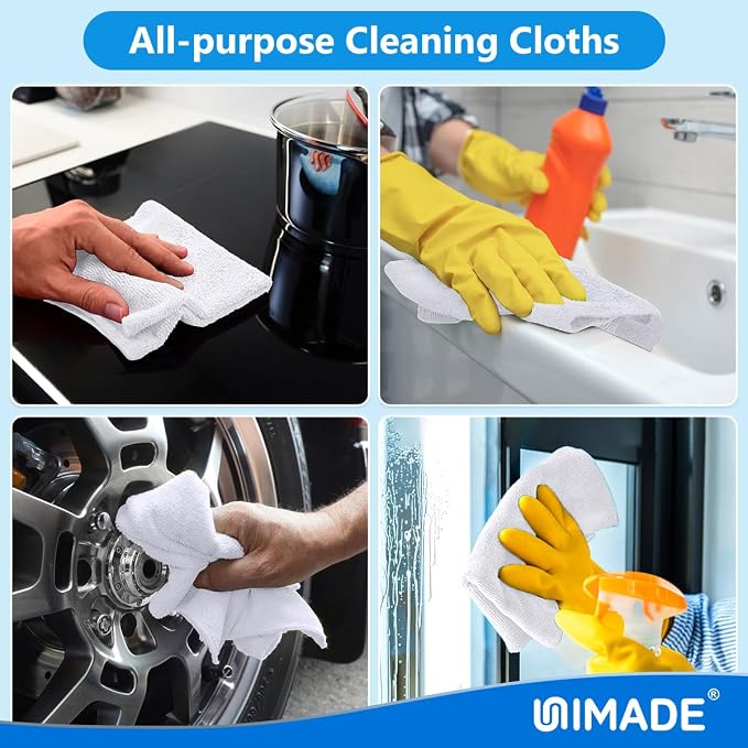 UNIMADE Microfiber Cleaning Cloth, 20 Pack Reusable Microfiber Towels - Image 7