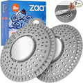 Shower Drain Hair Catcher Silicone Flat Floor Strainer Protector | 2 Pack Gray by zaa