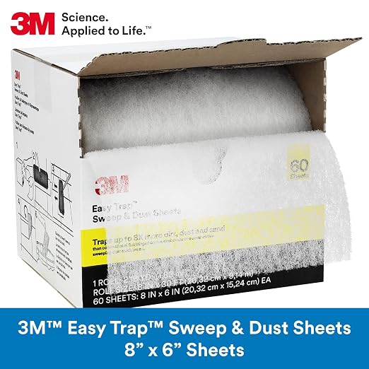 3M Easy Trap Sweep and Dust Sheets, 1 Roll, 250 8" x 6" Sheets | Disposable - Image 2