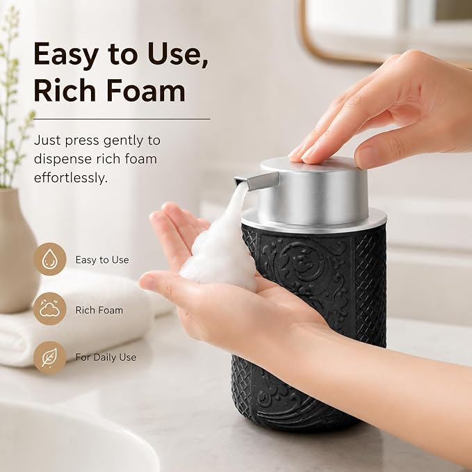 12OZ/350ML Ceramic Foaming Soap Dispenser Empty Hand Soap Dispenser Refillable - Image 5