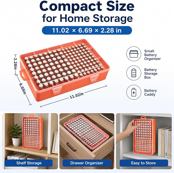 Xuerdon 134-Slot Battery Organizer Storage Case - Image 8