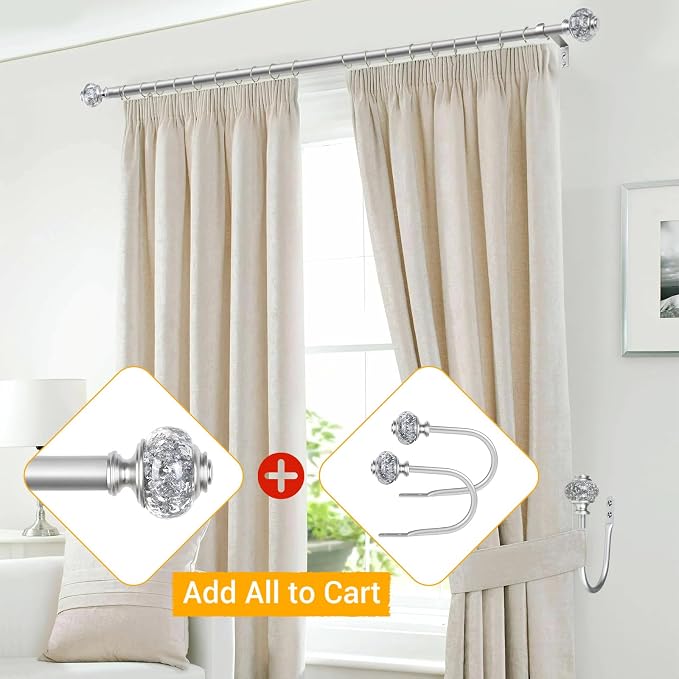 USFOOK Silver Curtain Holdbacks, Decorative Drapery Tiebacks, 2 Pack/1 Pair | - Image 5
