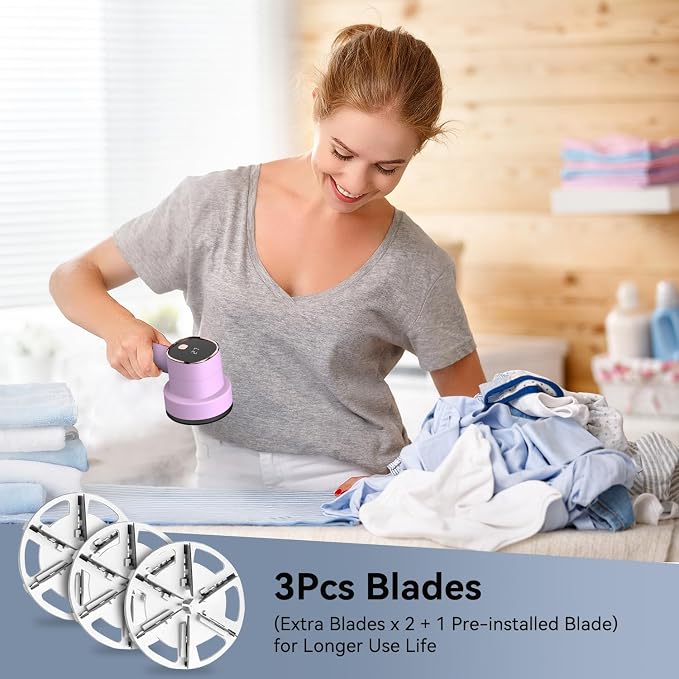 Rechargeable Fabric Shaver, 6-Leaf Blades, LED Display, 3 Speeds | Portable - Image 8