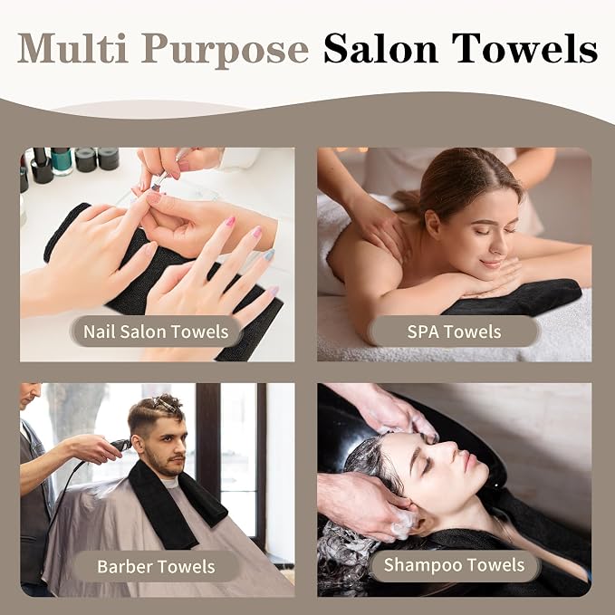 Salon Towels 24 Pack, Quick Dry Gym Towels, Spa Face Towel, Absorbent - Image 6