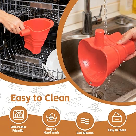 Flour Funnel for KitchenAid Mixer - Stand Mixer Attachment Compatible with (KSM150) 4.5-5 Qt Tilt-Head Mixers Red (Red)