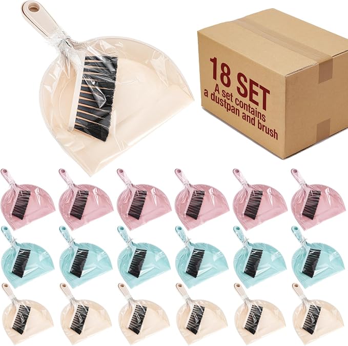 Sliner 18 Pack Mini Dustpan Brush Set Small Broom Set Bulk by Sliner