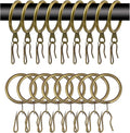 40 Pcs Metal Curtain Rings & Hooks - 30 mm Internal Diameter Decorative Curtain by WISION