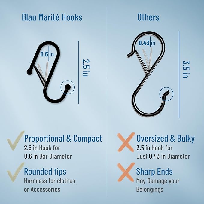 10-Pack Metal S Hooks for Hanging – Heavy-Duty S-Shaped Hook - Image 5