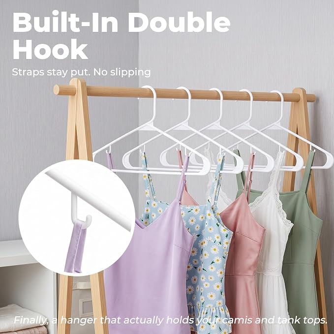 HOUSE DAY White Plastic Hangers 120 Pack, Slim Space-Saving Clothes Hangers | - Image 7