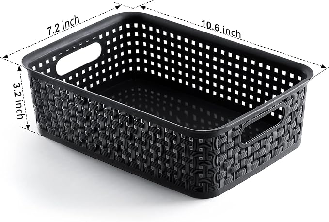 Plastic Storage Baskets, Small Pantry Organization and Storage Bins, Household - Image 3