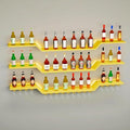47.2" Wall Mounted LED Wine Rack, 3-Tier Floating Bar Shelves, Large Liquor Shelf with Wine Glass Rack, Large Bar Rack Wall Mounted for Liquor Bottles, Home Bar, Dining Room or Cafe, Gold