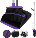 Broom with Dustpan Combo Set, Standing Dust Pan Set by UDUK