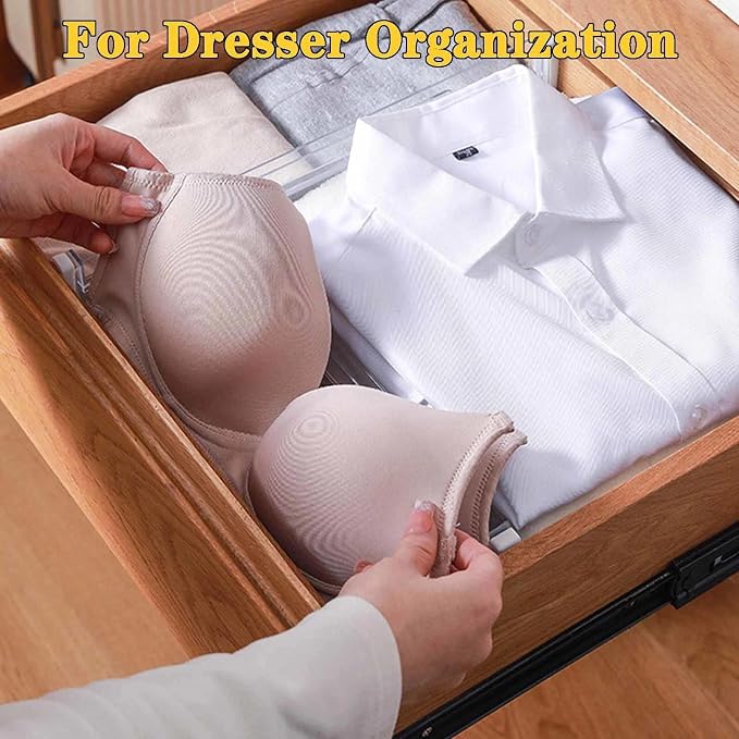 12Pcs Drawer Dividers for Clothes, 3.15" High 11.34"-19.69" clear | Adjustable - Image 6