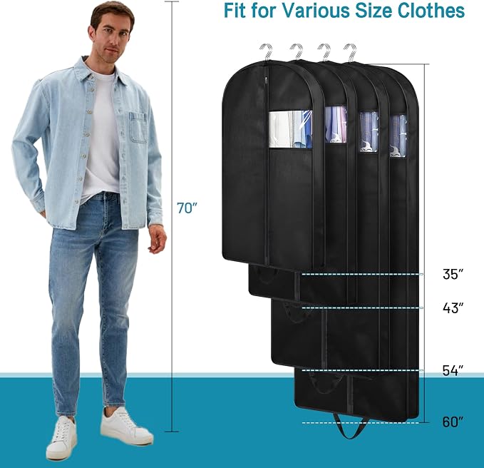 KIMBORA 35" Garment Bags for Hanging Clothes Travel - Image 4