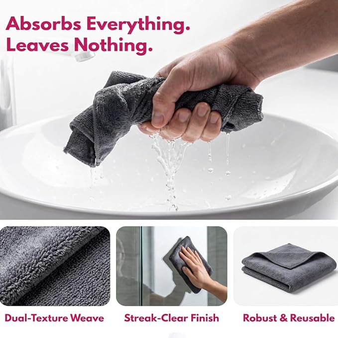 5PC Genie Cloth Magic Cleaning Cloths, Reusable Microfiber Cleaning Cloth - Image 3