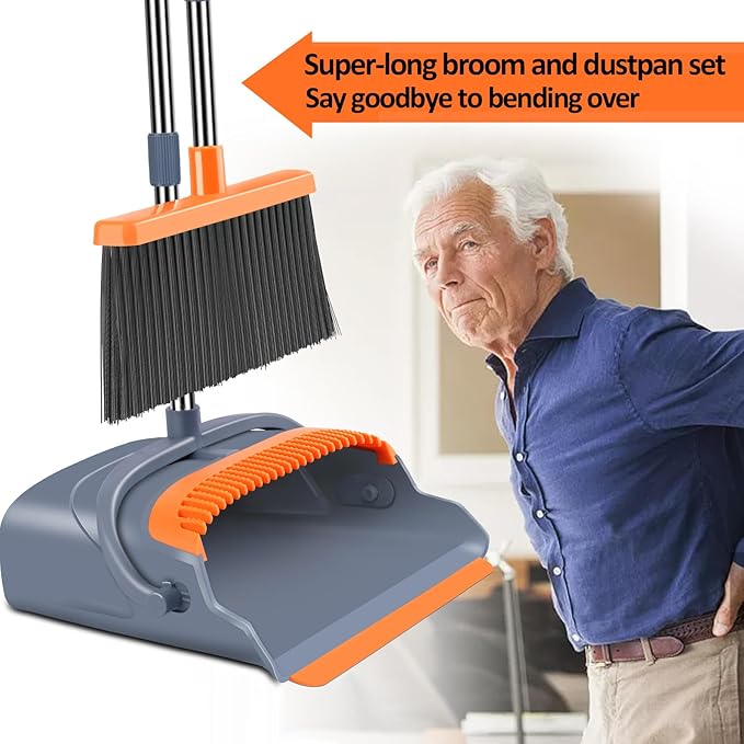 Upgrade Broom and Dustpan Set, Self-Cleaning - Image 4