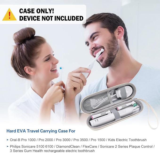 ProCase Toothbrush Travel Case for Oral-B & Sonicare -Beige | Fits Oral-B - Image 2