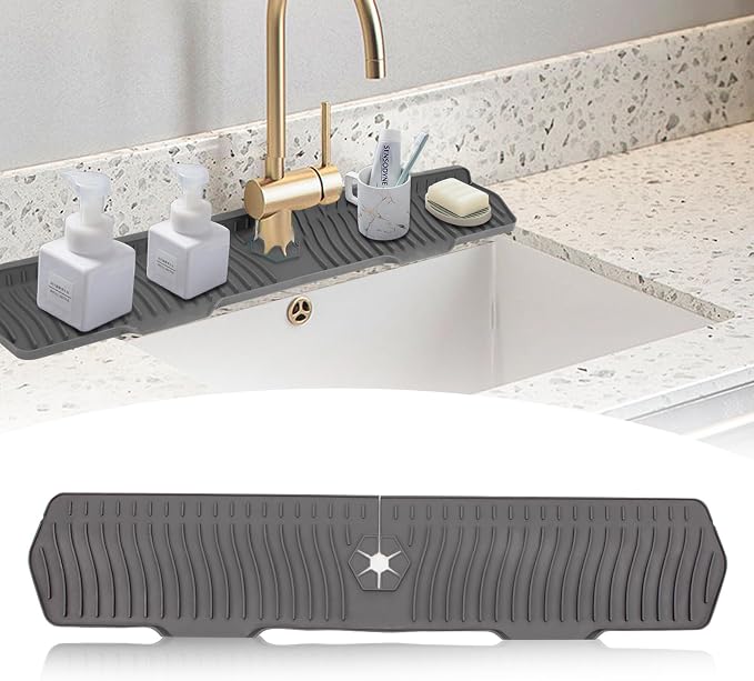30 Inch Sink Splash Guard, Longer Silicone Sink Mat by XAUXAGL