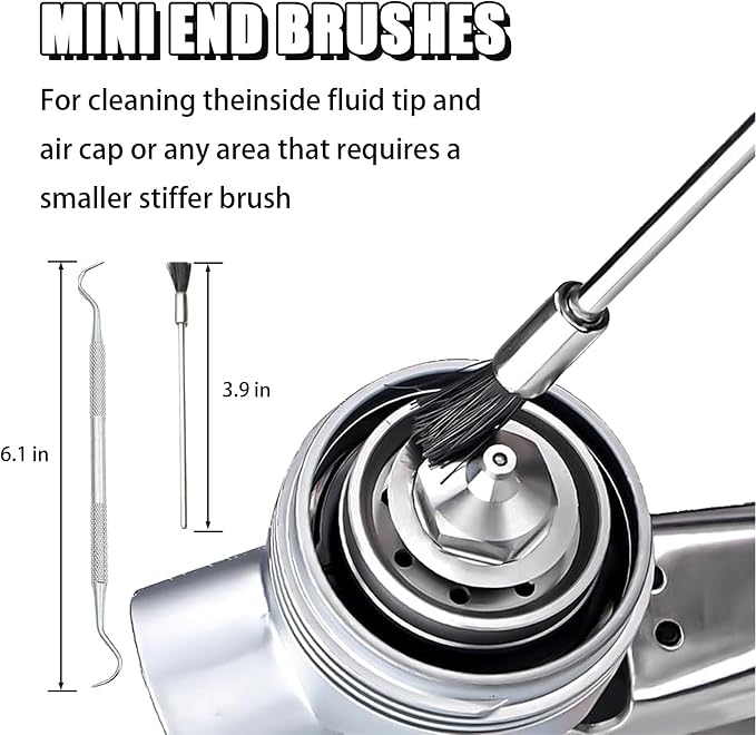 Spray Gun Cleaning Kit, Air Paint Airbrush Maintenance Brush - Image 7