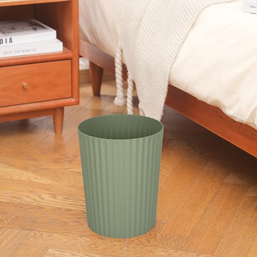 Small Bathroom Trash Can Plastic Wastebasket Garbage Can Green 2 Pack | Sturdy - Image 3
