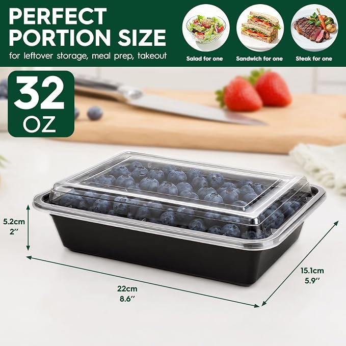 Glotoch Meal Prep Containers 32oz 50 Pack - Image 5