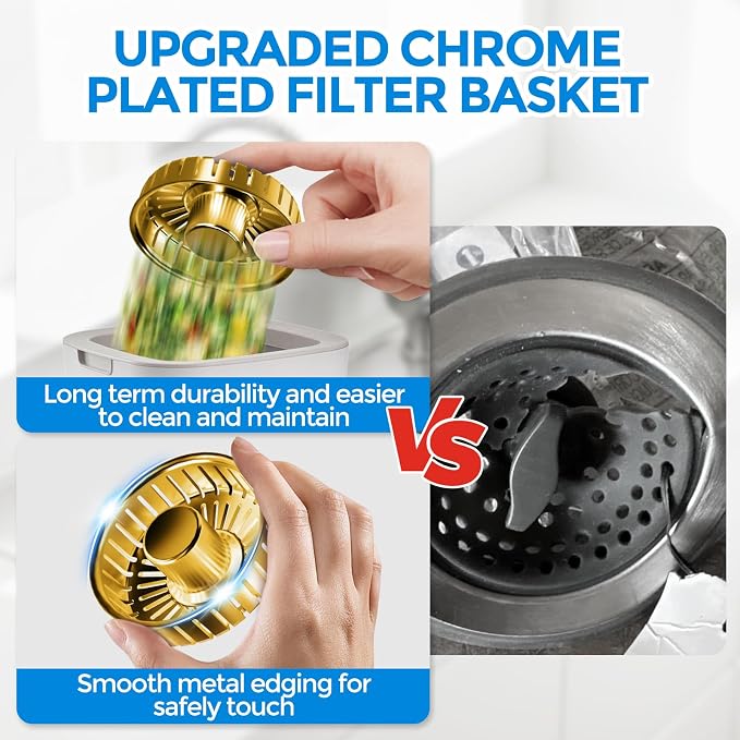 zaa 3 in 1 Kitchen Sink Drain Strainer Stopper Removable Basket Pop-Up - Image 7
