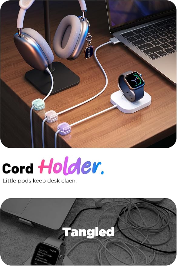 Chfeila Cable Clips, 8 Pack Cord Holder Cord Organizer, Cable Management | - Image 2