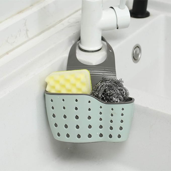 Kitchen Sink Caddy Sponge Holder Silicone Plastic Soap Holder Hanging Ajustable - Image 5