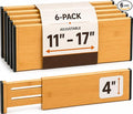 6-Pack Deep Drawer Dividers 4-Inch High Dresser Drawer Organizer, Bamboo | by Bamb%C3%BCsi