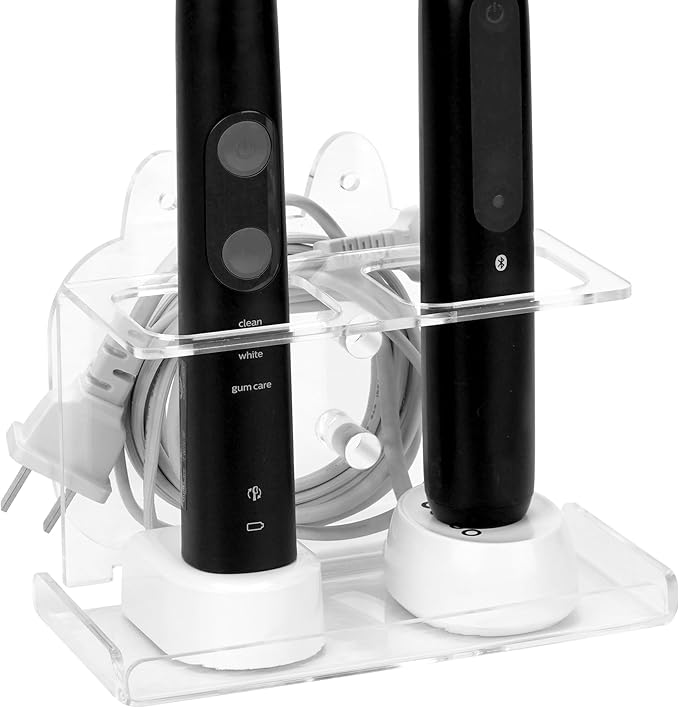 Electric Toothbrush Holder Wall Mounted, Electric Toothbrush Cord Organizer by LUEXBOX