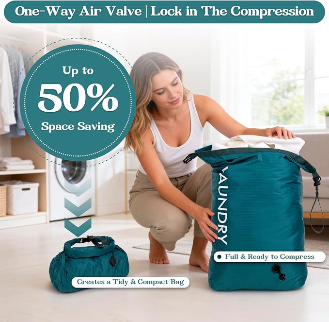 Travel Laundry Bag, Vacuum Compression Dirty Clothes Travel Bag - Image 4