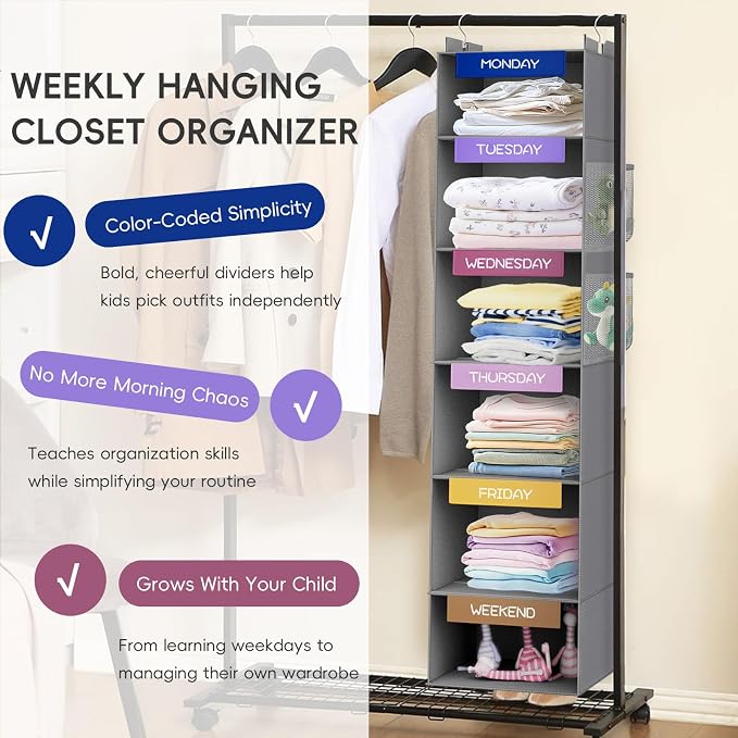 Weekly Hanging Closet Organizer - Image 3
