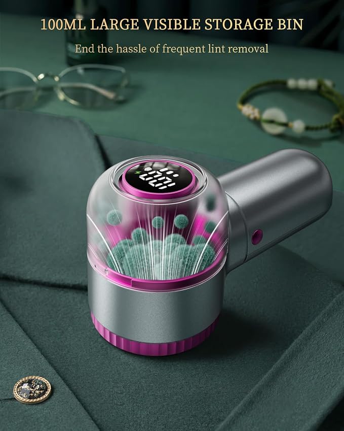 Fabric Shaver with Lint Brush, Large Lint Shaver with Digital Display | - Image 6