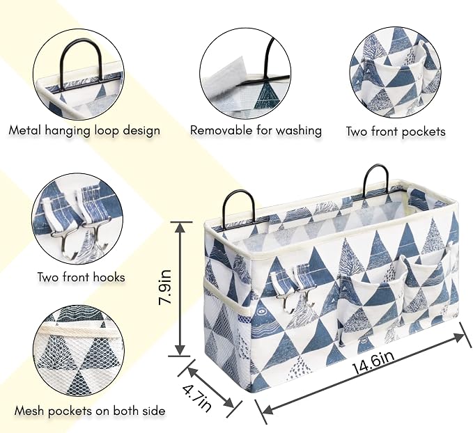 Kanrichu 3pcs Large Wall Hanging Organizer Bag, Linen Fabric Door Hanging - Image 5