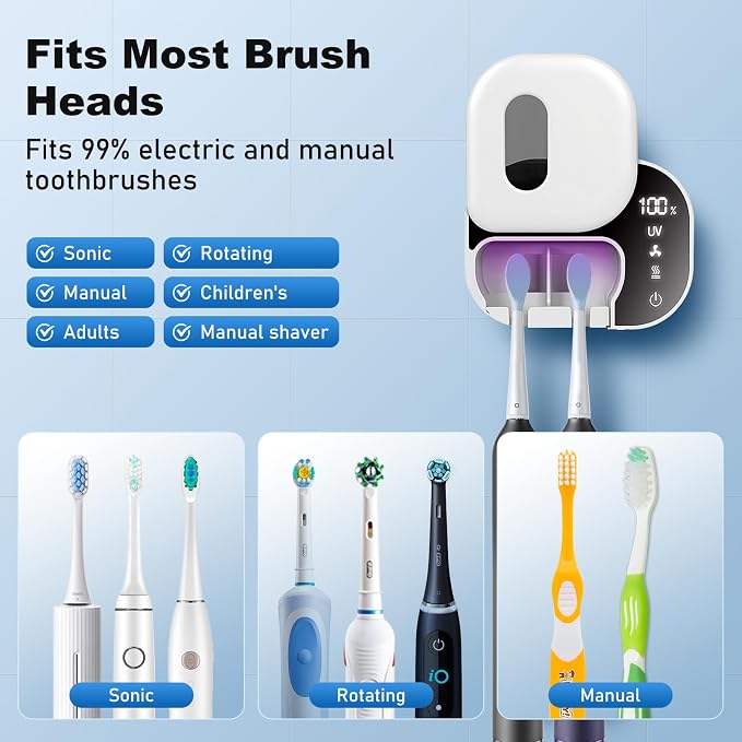 Toothbrush Cleaner Holder Wall Mounted, Razor Electric Toothbrush Holder | - Image 7