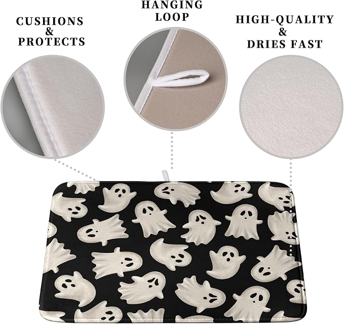 Cute Ghost Halloween Dish Drying Mat - Image 3
