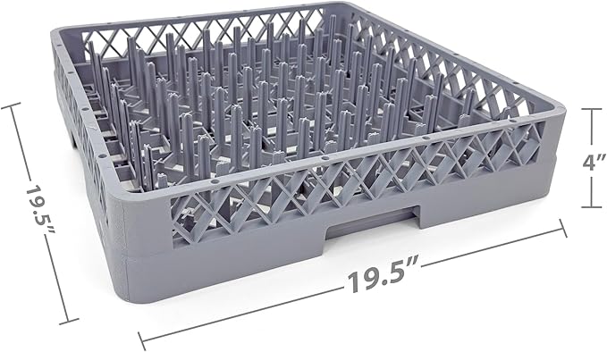 Peg Plate Rack for Commercial Dishwasher | Full Size Tray Rack | Polypropylene (Gray)