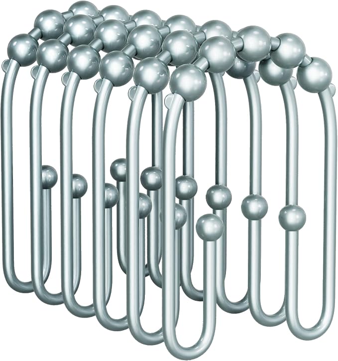 AmazerBath Shower Curtain Hooks, Lightcyan Shower Curtain Rings, Shower Curtain by AmazerBath
