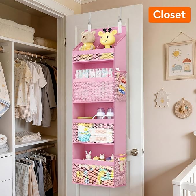 Lifewit 4 Tier Over the Door Organizer, Diaper Hanging Storage - Image 2
