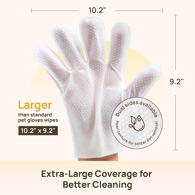 HICC PET Dog Wipes for Dogs & Cats, Glove Design, Head-to-Tail Grooming - Image 8