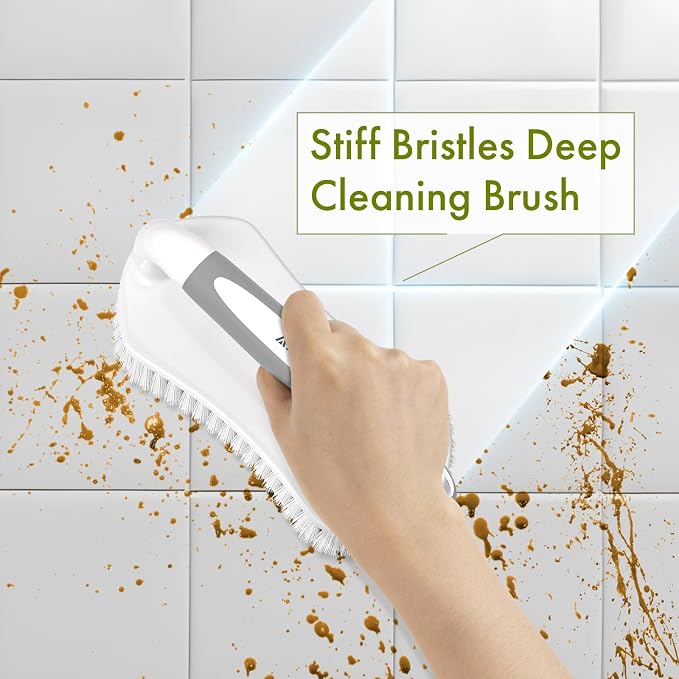 Scrub Brush for Cleaning Comfort Grip Shower Scrubber Flexible Stiff Bristles - Image 6