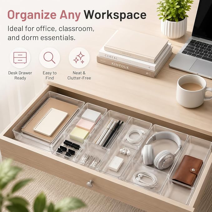 10 Pack Large Drawer Organizer Bins - Image 7